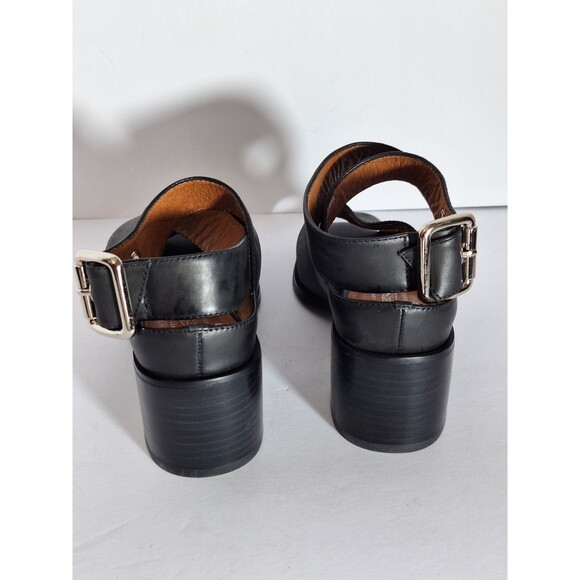 Jeffery Campbell x Free People Mary Jane Sandals Sz 6 Peep Toe Block Heel Black - Picture 5 of 10